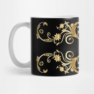 Elegant Ornamental Design in Gold Mug